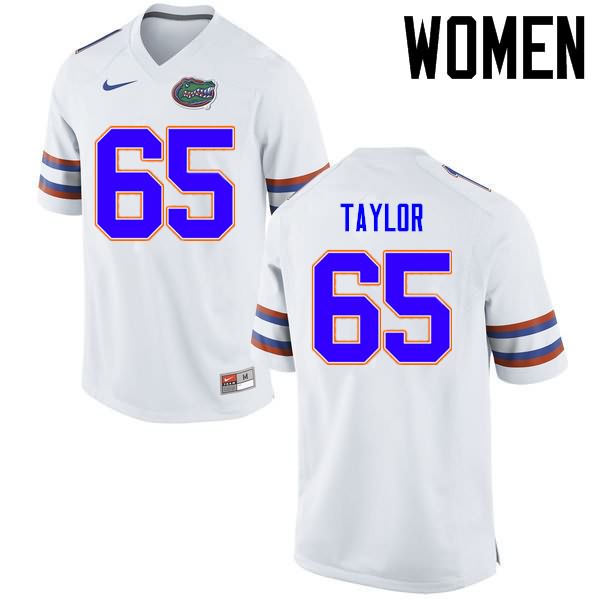 NCAA Florida Gators Jawaan Taylor Women's #65 Nike White Stitched Authentic College Football Jersey ANL7564SQ